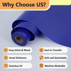 RENLITONG Sapphire Blue Iron on Vinyl 12Inch by 13ft Roll Heat Transfer Vinyl - Image 3