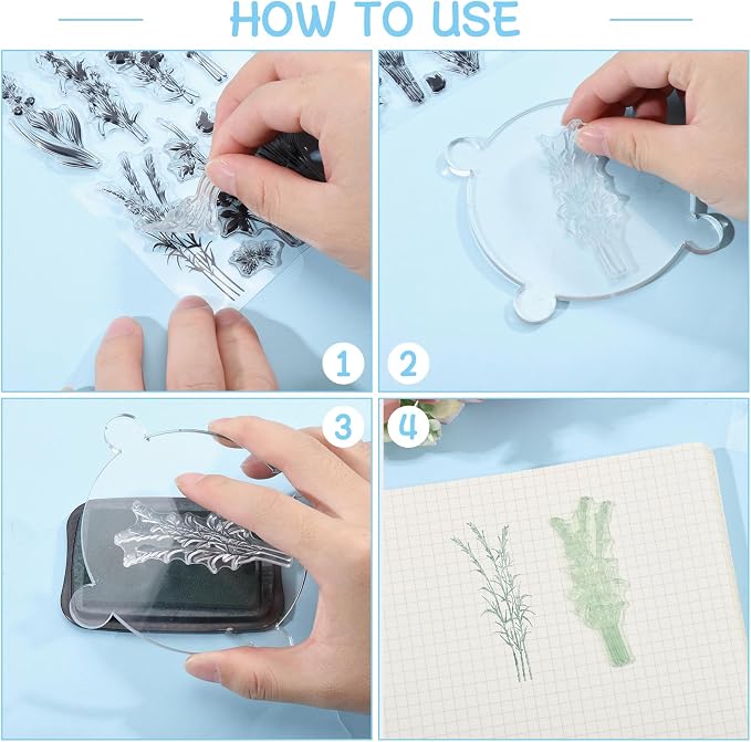 GLOBLELAND Flowers Grass Reeds Clear Stamps - Image 3
