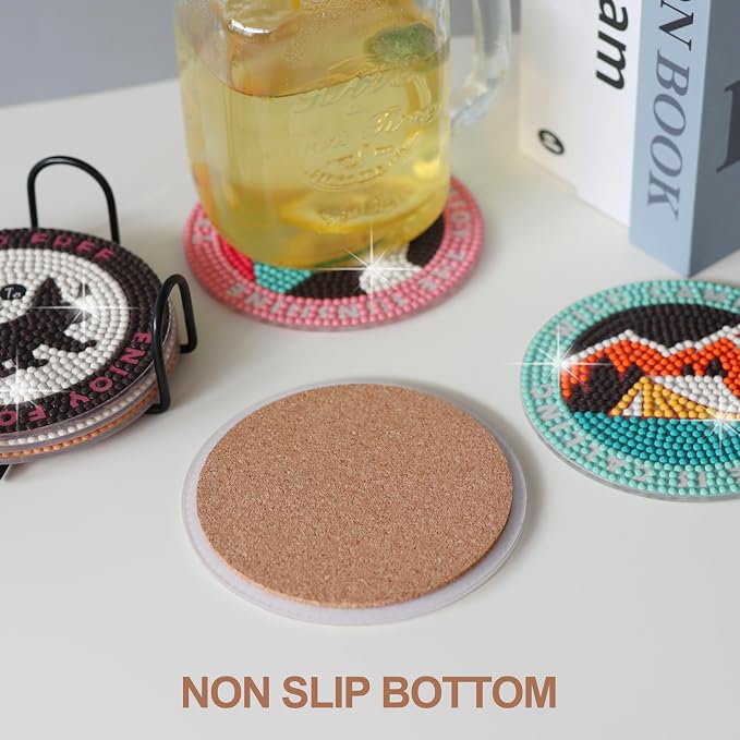 Temlum 6 Pcs Diamond Painting Coasters - Image 5