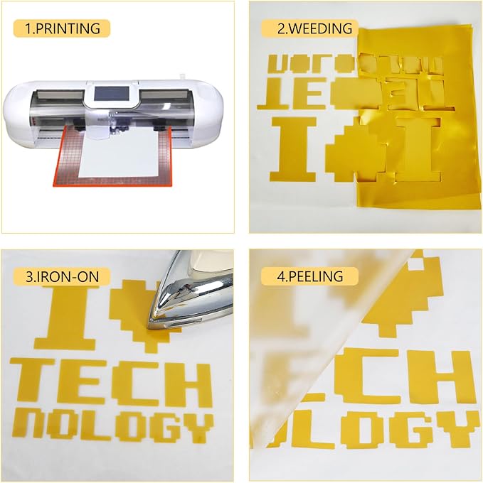 guangyintong Heat Transfer Vinyl Gold HTV Rolls, Glossy Surface HTV Vinyl - Image 4