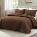 Whale Flotilla Ultra Soft Twin Quilt Bedding Set, Lightweight Microfiber Brown by WHALEFLOTILLA