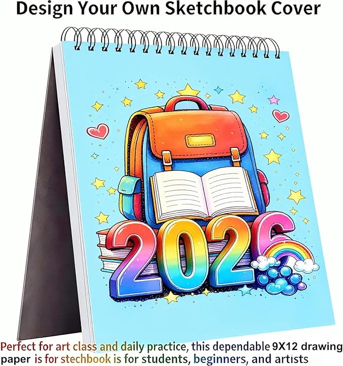 Soucolor Sketch Book 9x12, Thick Drawing Paper Pad School Art Supplies | 100 - Image 2