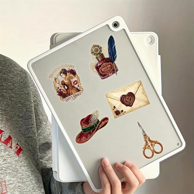 50 Pcs Clear PET Gentlewoman Aesthetic Stickers - Image 5