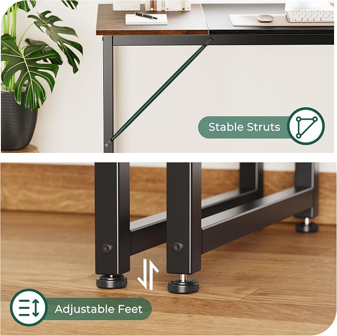 Huuger Computer Desk, 70 Inch Office Desk, Gaming Desk - Image 9