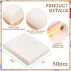 50 Sheets Watercolor Paper 7 x 10, 300 GSM Deckled Edge Paper Rough/Textured - Image 2