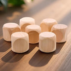 10 Pcs Wooden Dice, 6 Sided Blank Dice Round Corner Cube DIY Graffiti Crafts - Image 2