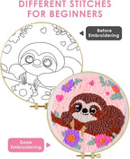 Punch Needle Kit for Beginners Adults, Sloth Punch Needle Kits DIY Crafts for - Image 3