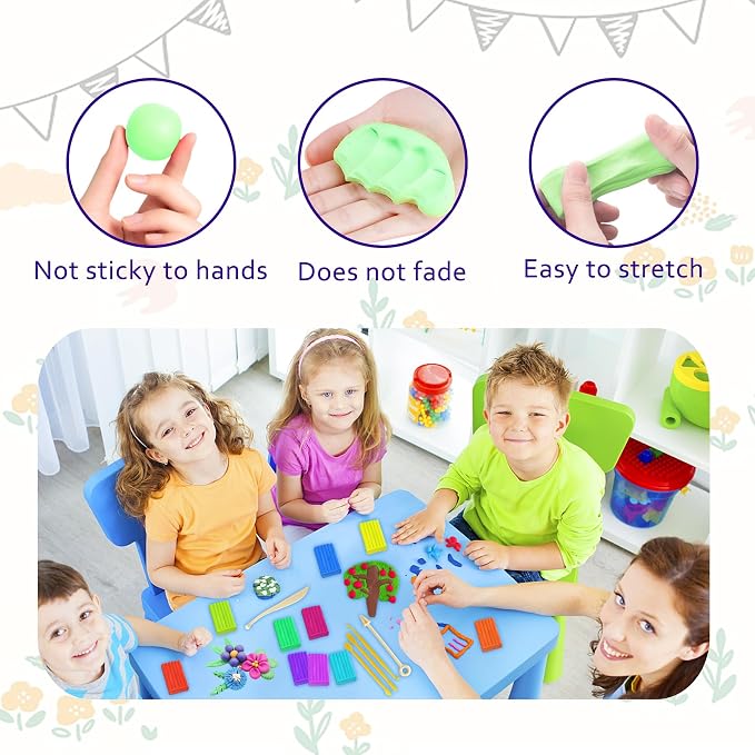 PeacePeo Polymer Clay 110 Colors Non-Sticky Oven Bake Clay 215 Pcs Non-Toxic - Image 2
