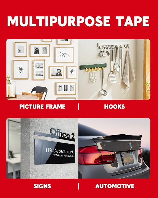 HitLights Double Sided Tape Heavy Duty, 1 in x 24.6 ft, Adhesive Mounting Tape - Image 7