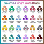 XSEINO About 1200+ PCS 6mm Ink Style Glass Beads Bracelet Making Kit, 24 - Image 2