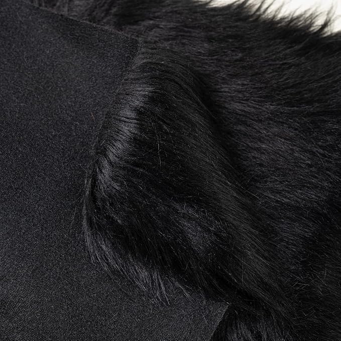 Black Faux Fur Fabric by The Yard - Image 5