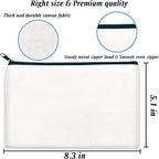 ZeeDix Canvas Zipper Pouch Bulk – 8.3 x 5 Inches Cotton Canvas Pouches - Image 2