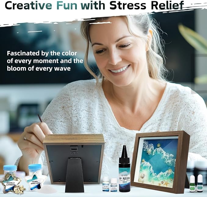 iLAND Crafts for Adults Zen Ocean Resin Art Kit, Creative Teen Crafts Resin Kit - Image 5