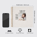 10 x 10 Inch Scrapbook Photo Album, Hardcover Kraft White Pages Arch Window - Image 3