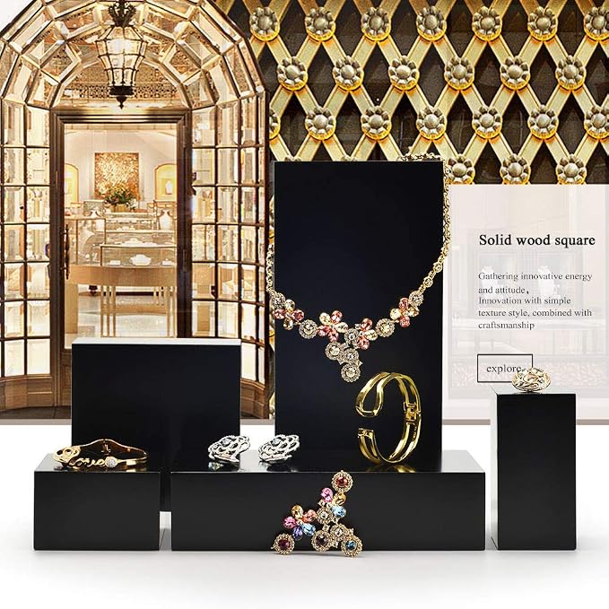 Oirlv Solid Wood Minimalism Style Jewelry Display Stand Showcase Jewelry - Image 3