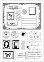 GLOBLELAND Postcard Border Edge Silicone Clear Stamp Postmark Transparent - Image 8