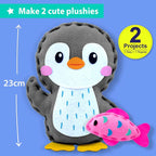 KRAFUN Beginner Sewing Kit, Sew Penguin & Fish, Pre-Cut Felt, Kids Ages 5+ | - Image 3