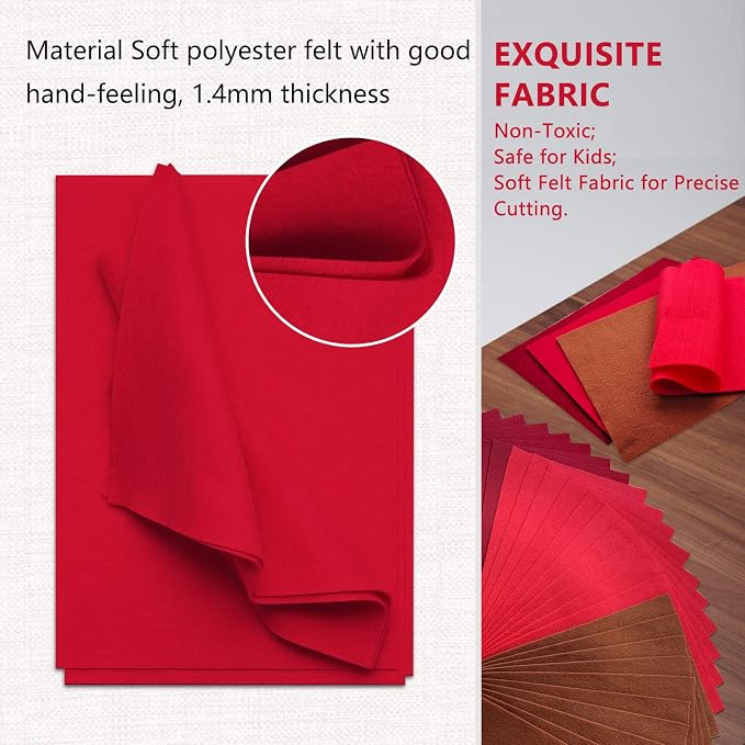 Soft Felt Sheets, 8x12 inches Assorted Craft Felt Fabric, 1.4mm Thick Felt - Image 4