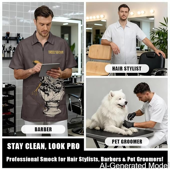 Professional Grooming Smock Unisex, Water Resistant Anti-Static | Hairdresser - Image 4