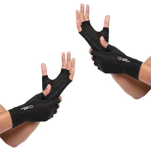 Copper Compression Arthritis Gloves | Fingerless Arthritis Carpal Tunnel Pain by CopperCompression