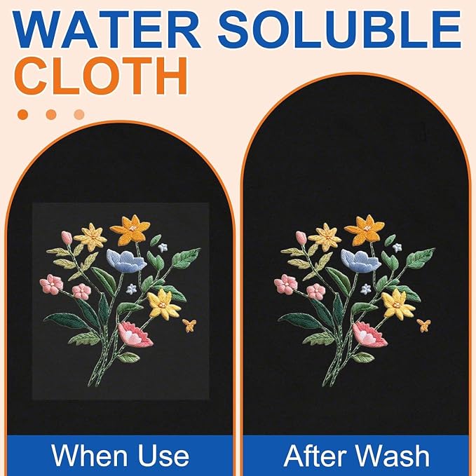 FURWEY 36PCS 8.5"x11" Wash Away Embroidery Stabilizer – Self Adhesive & - Image 10