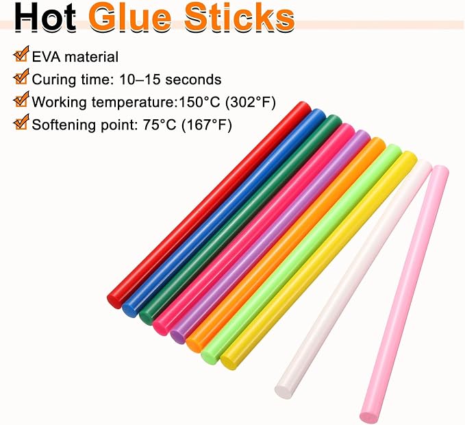 HARFINGTON 10pcs Hot Glue Sticks 0.43" Dia x 9.84" Long EVA Mini Hot Melt - Image 4
