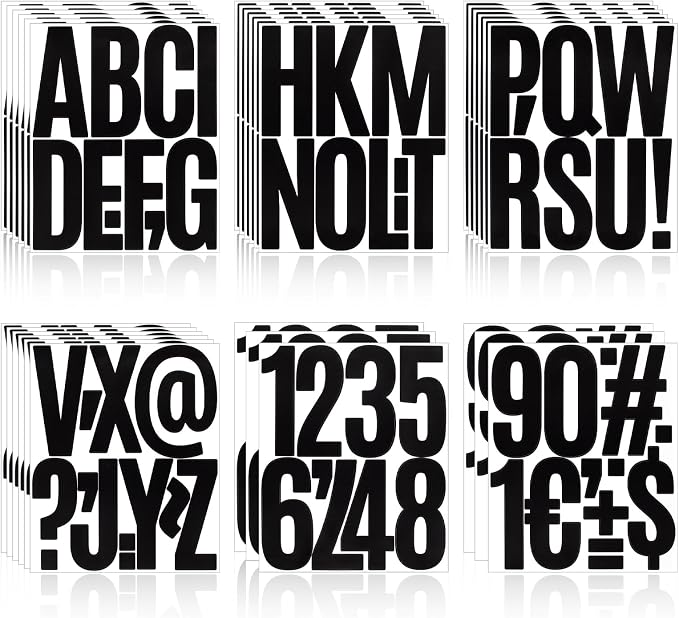 300 Pieces 30 Sheets Letter Stickers, Self Adhesive Vinyl Waterproof Mailbox by Llewyn