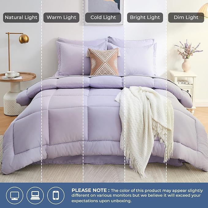 Sasttie Twin Comforter Set, 5 Pieces Bed in a Bag Twin, Complete Bedding Set - Image 8