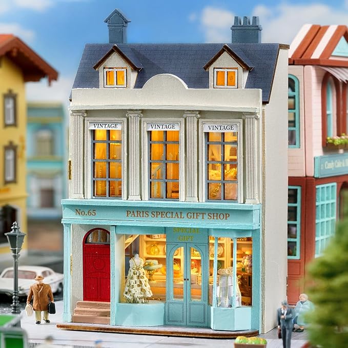 DIY Miniature House Kit, CUTEROOM Wooden Dollhouse Kit Mini House Making Kit - Image 3