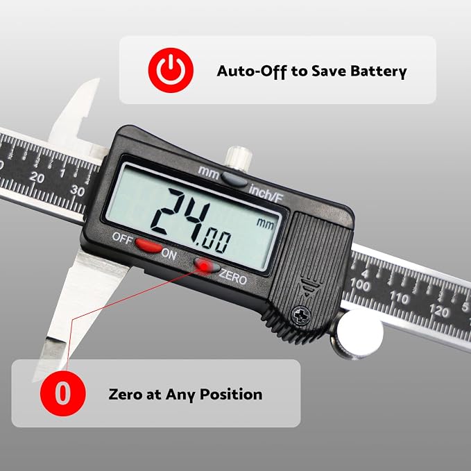 S&F STEAD & FAST Digital Calipers 6 inch, Caliper Measuring Tool, Stainless - Image 6