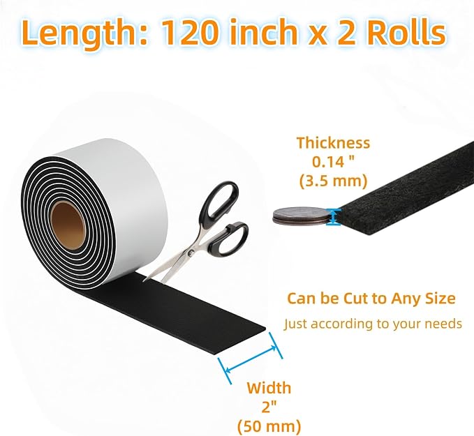 Felt Strips with Adhesive Backing – Furnigear Heavy Duty Cuttable Felt Tape - Image 3