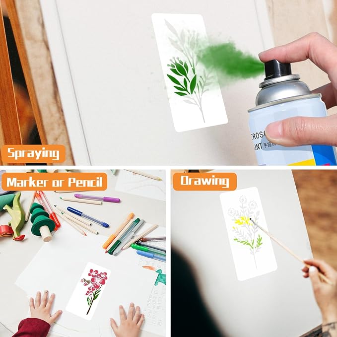 50PCS Flower Stencils for Painting, Small Botanical Stencils for Crafts Reusable - Image 5