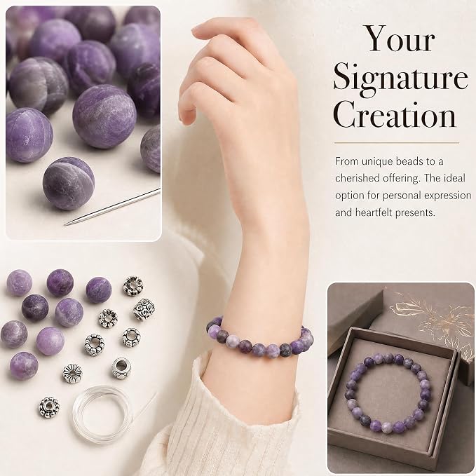 8mm Matte Amethyst Bead, 15-Inch Matte Round Loose Stone Beads - Image 4