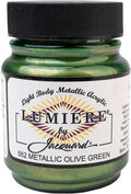 Jacquard Lumiere 2.25oz Fabric Paint Metallic Olive Green by Jacquard