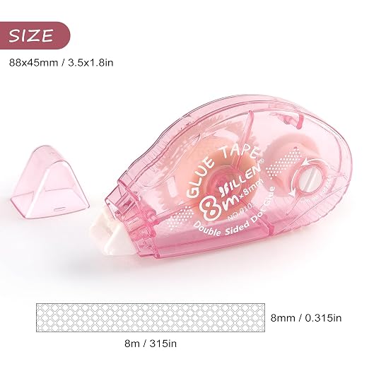 LONGKEY 8 Pack Scrapbook Tape Double Sided Tape Roller - Image 2