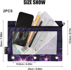 Custom Butterflies Purple Neon Pencil Pouch - Image 3