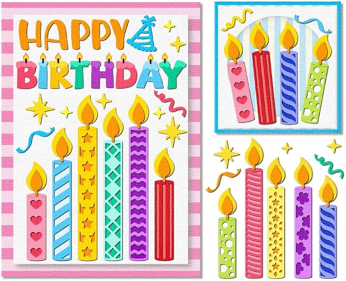 Cute Birthday Candles Metal Cutting Dies DIY Paper Craft Die Cuts Carbon Steel by DELORIGIN