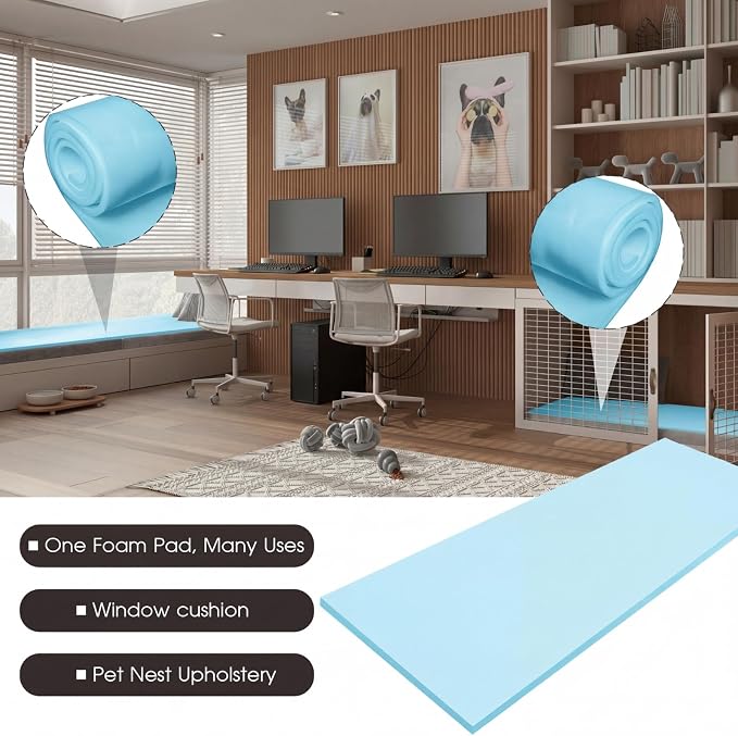 Amylove 1 Pack Polyurethane Foam 1/4" x 24" x 72" High Density Cushion - Image 7