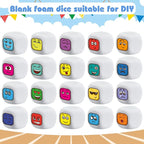 Deekin 100 Pcs Back to School 1.96 Inch White Blank Dice EVA Foam Dice Graffiti - Image 3