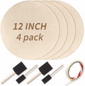 12 Inch Unfinished Wood Circles, 4 Pack Blank Wood Rounds by Unknown
