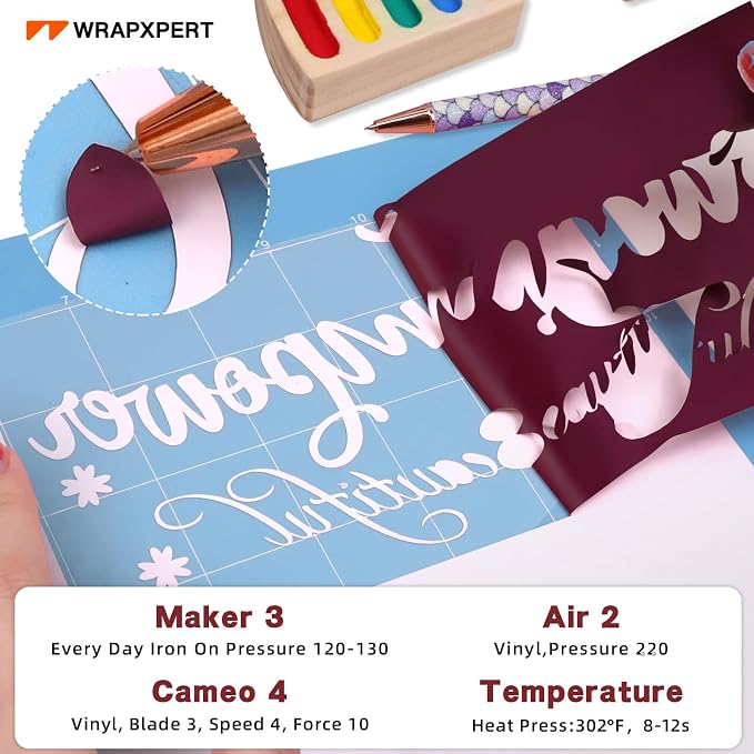 WRAPXPERT Maroon HTV Vinyl Roll-12 x35ft Iron On Vinyl - Image 3