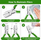 URSKYTOUS 2Pcs Jewelry Pliers Set Jewelry Making Tools Kit Include Nylon Jaw - Image 4