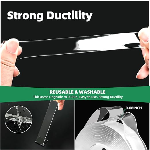 2 Rolls Double Sided Tape Heavy Duty, Nano Tape Double Sided Mounting Tape | - Image 4