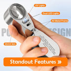 Leffis 40X Jewelers Loupe Magnifier Magnifying Glasses, LED/UV Illuminated - Image 3