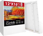ESRICH 12x16 Stretched Canvas for Painting, 8 Pack Blank Canvases for Painting by ESRICH