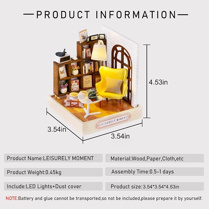 CUTEROOM DIY Doll House Miniature Furniture Wooden House Kit - Image 2