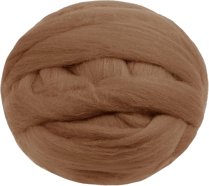 JeogYong Needle Felting Wool, 3.53oz Wool Roving Chunky Wool Yarn, Camel Wool by JeogYong