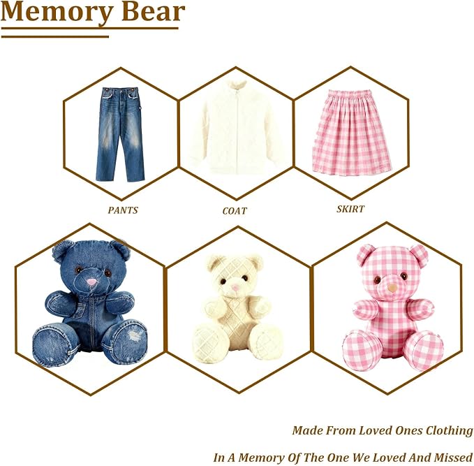 10 Inch Memory Bear Quilting Templates & Sewing Patterns - Image 3