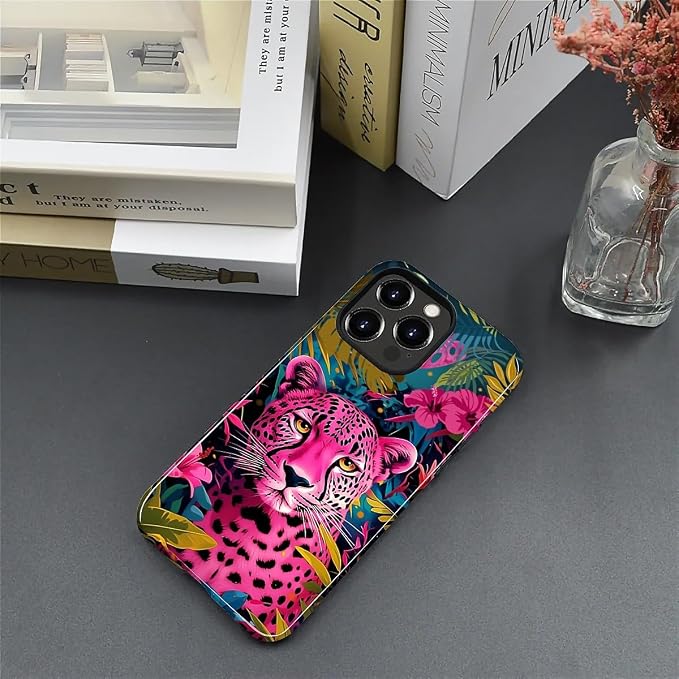 ZHEGAILIAN Case for iPhone 13 Pro, Panther Leopard Flower Durable Shockproof - Image 4