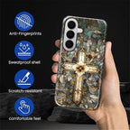 for Samsung Galaxy S26 Case, Christian Cross Stained Glass Pattern Glossy 2 in - Image 5